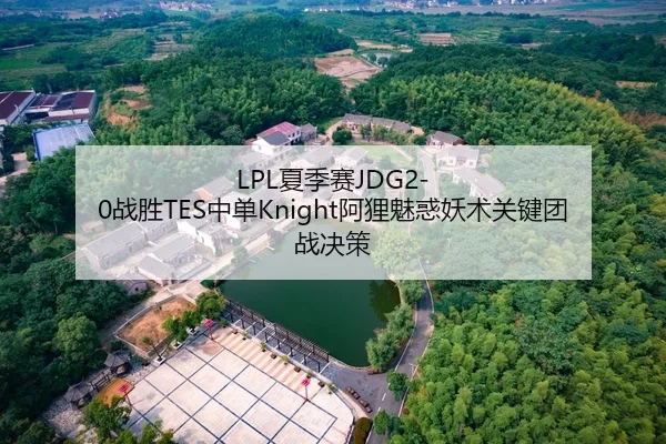 LPL夏季赛JDG2-0战胜TES中单Knight阿狸魅惑妖术关键团战决策